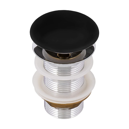 Ruvati Black Ceramic Top Push Pop-up Drain for Bathroom Sinks without Overflow RVA5102BK